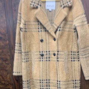 NVLT Beige and Black Plaid sweater